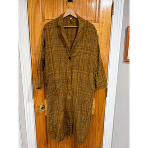 r.b. Plaid Cotton Shirt Dress Oversized Indie Boho Made in India S/M